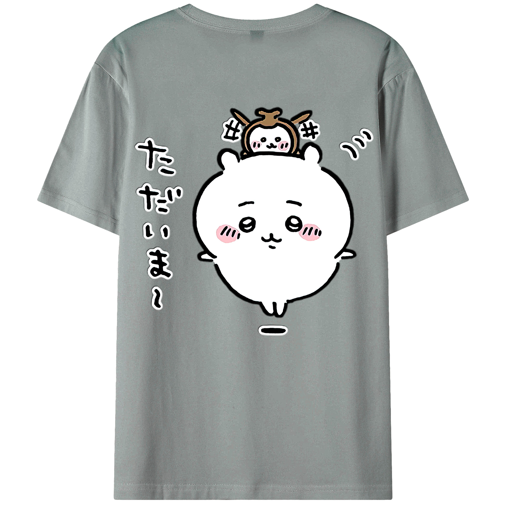 （画像用） ちいかわ ちいかわ Chii-kawa chiikawa 綿100％ メンズ半袖Tシャツ（バックプリント） 通気性